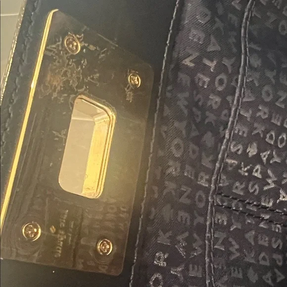 Elegant Navy Blue Leather Handbag - Picture 5 of 6